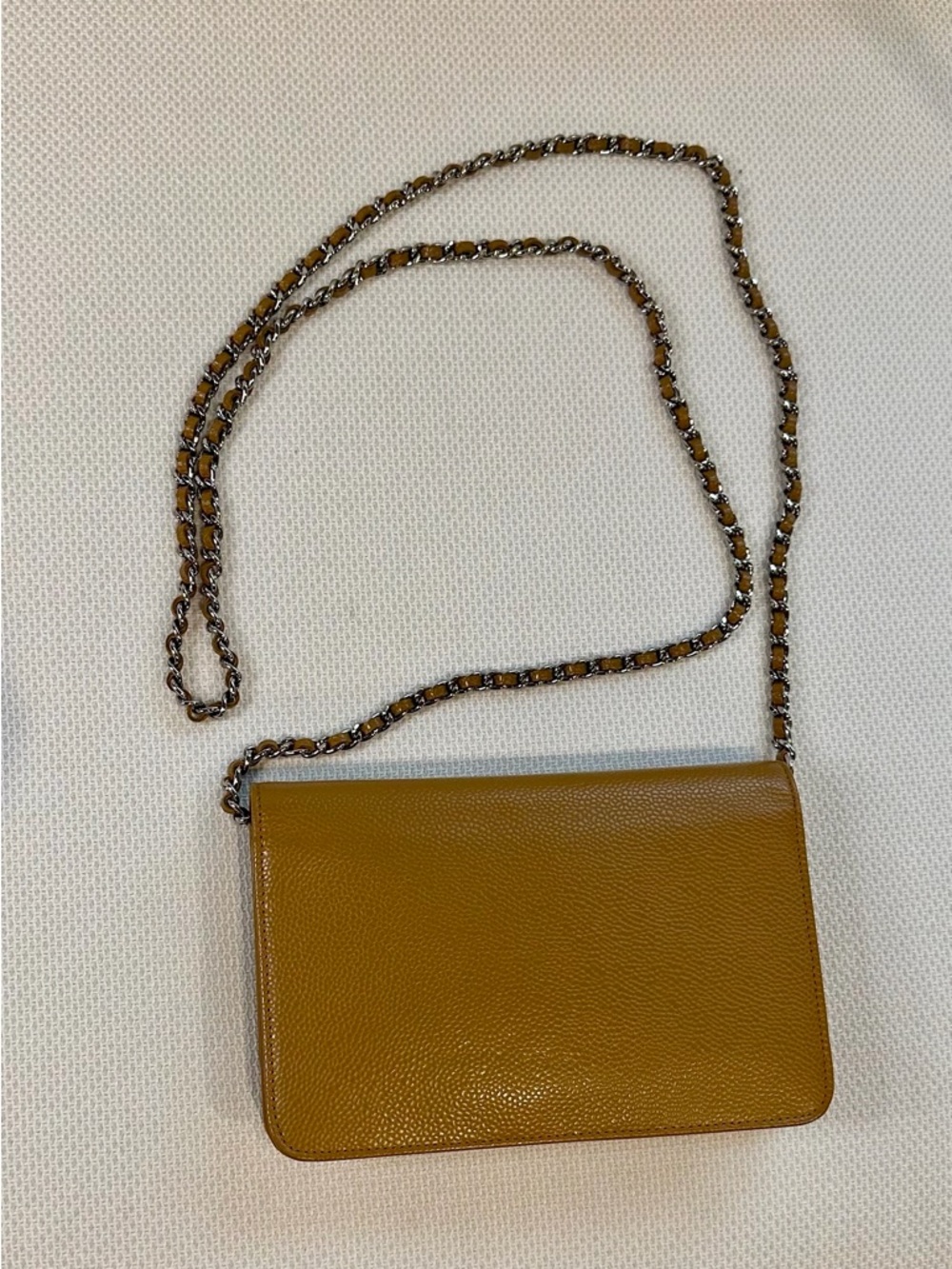 Chanel Dark Beige Caviar Wallet on Chain WOC Silver Hardware Crossbody Bag - Picture 5 of 11